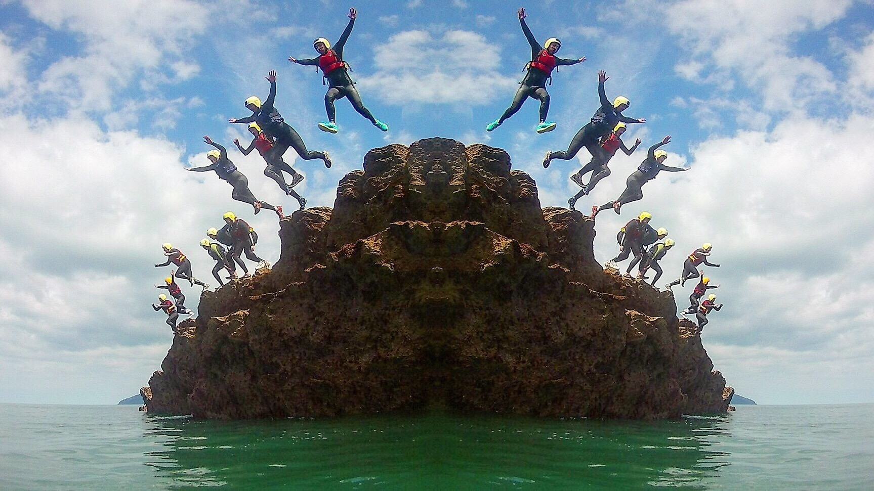 group coasteer jumping devon