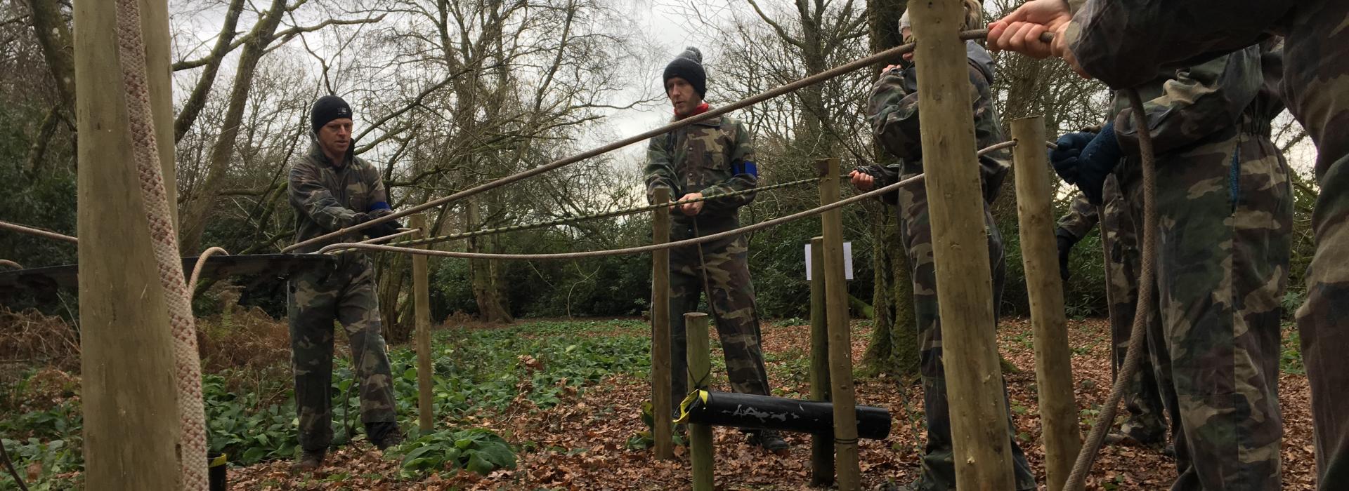 team building in the woods in Somerset