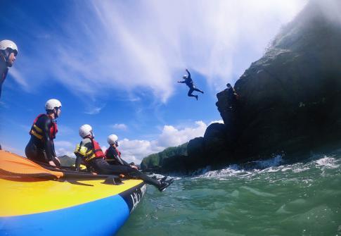 coasteering, sup, mega sup, north devon, hen, stag do devon, friends and family