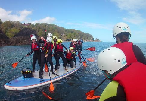 hen party, SUP, stand up paddleboards, surf, watersports, adventure sport, fun, hen party devon