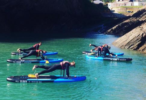 paddleboard yoga, sup, north devon, ilfracombe, croyde, woolacombe, yoga