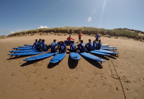 on Croyde beach surf lesson