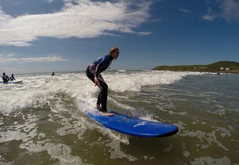 surf lessons in the sea at croyde
