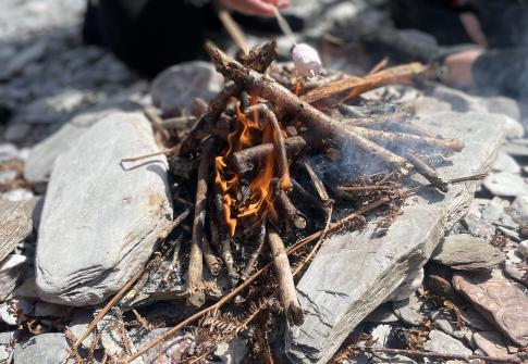 Coastal Adventure Challenge lighting fires on beaches in North Devon