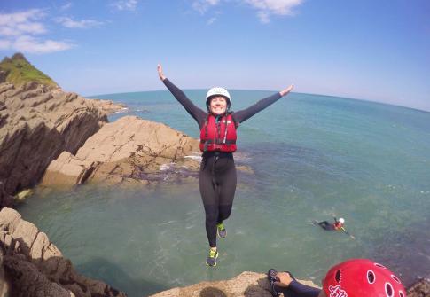 scout group coasteering in North Devon